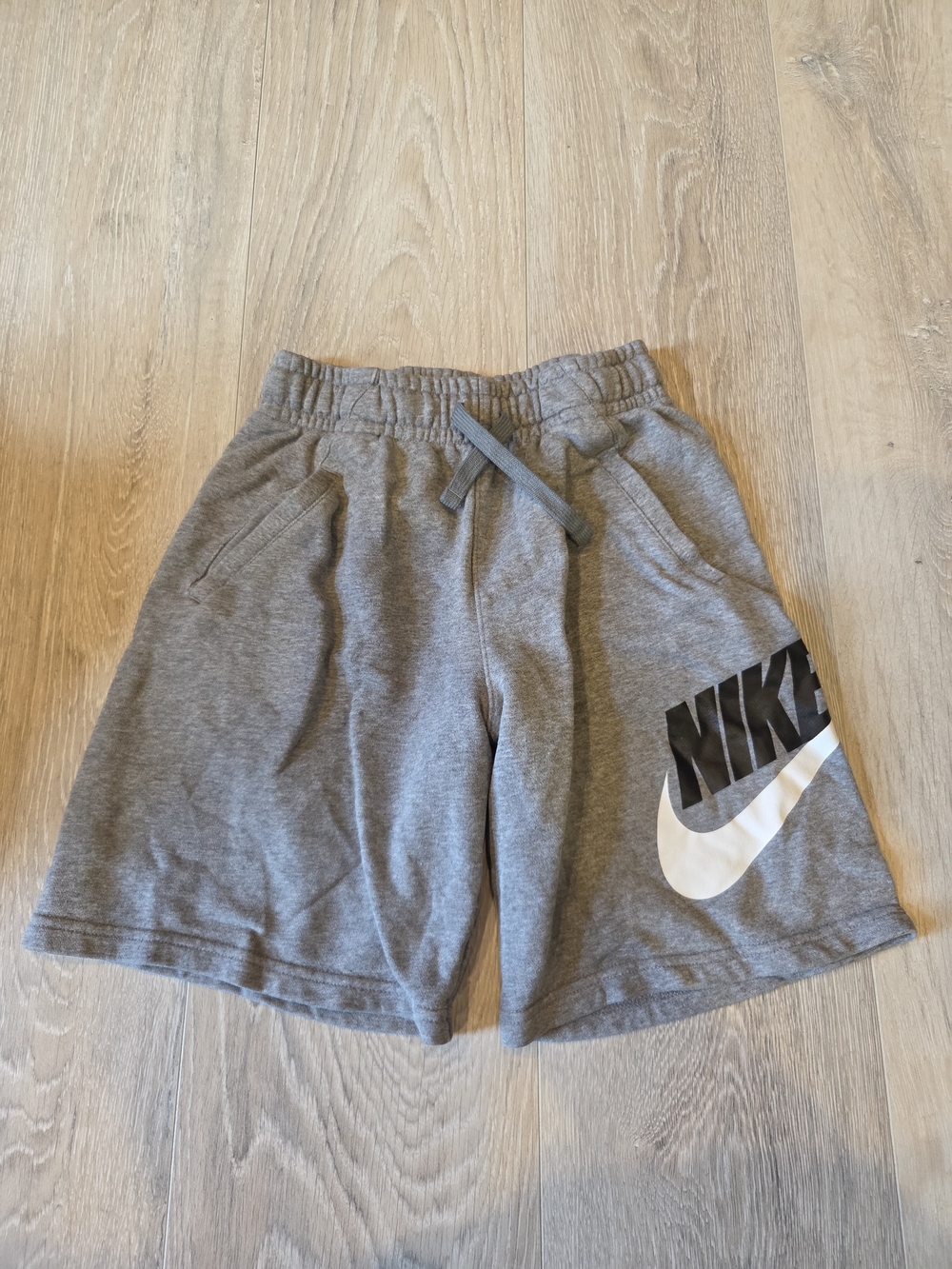 Nike Gray Boys' Logo Athletic Shorts with White Swoosh